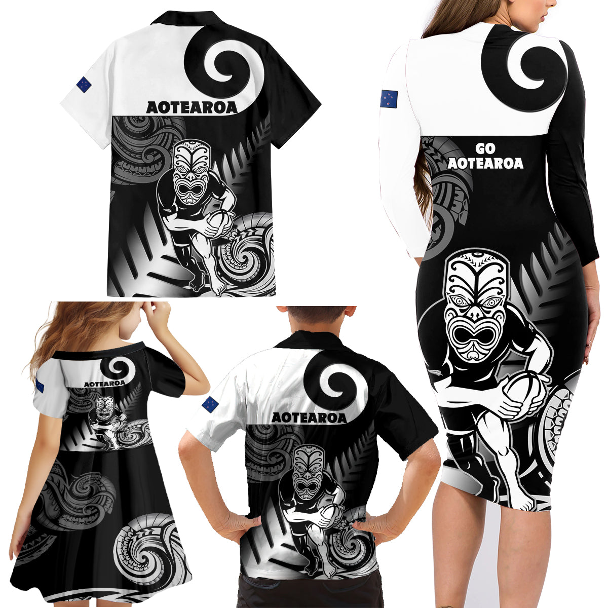 new-zealand-silver-fern-rugby-family-matching-long-sleeve-bodycon-dress-and-hawaiian-shirt-go-champions-nz-all-black-maori-koru