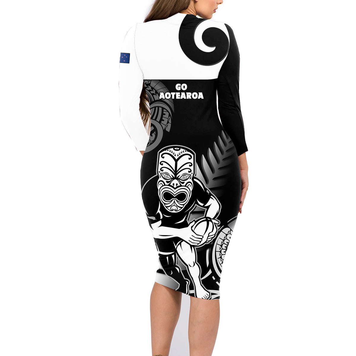 new-zealand-silver-fern-rugby-family-matching-long-sleeve-bodycon-dress-and-hawaiian-shirt-go-champions-nz-all-black-maori-koru