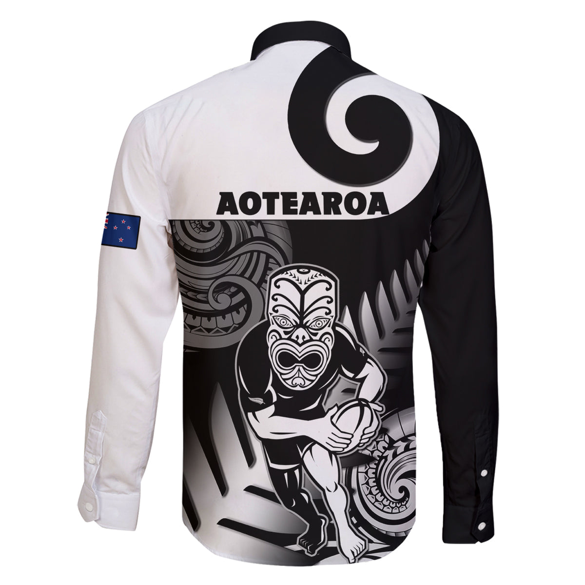 new-zealand-silver-fern-rugby-family-matching-off-shoulder-long-sleeve-dress-and-hawaiian-shirt-go-champions-nz-all-black-maori-koru