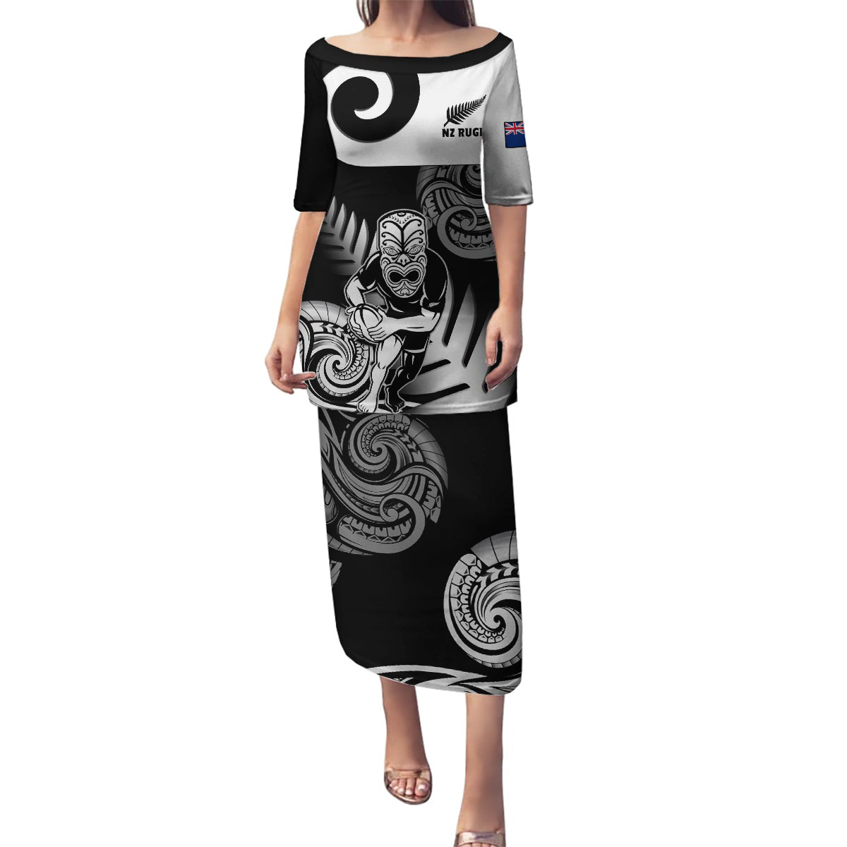 new-zealand-silver-fern-rugby-family-matching-puletasi-dress-and-hawaiian-shirt-go-champions-nz-all-black-maori-koru