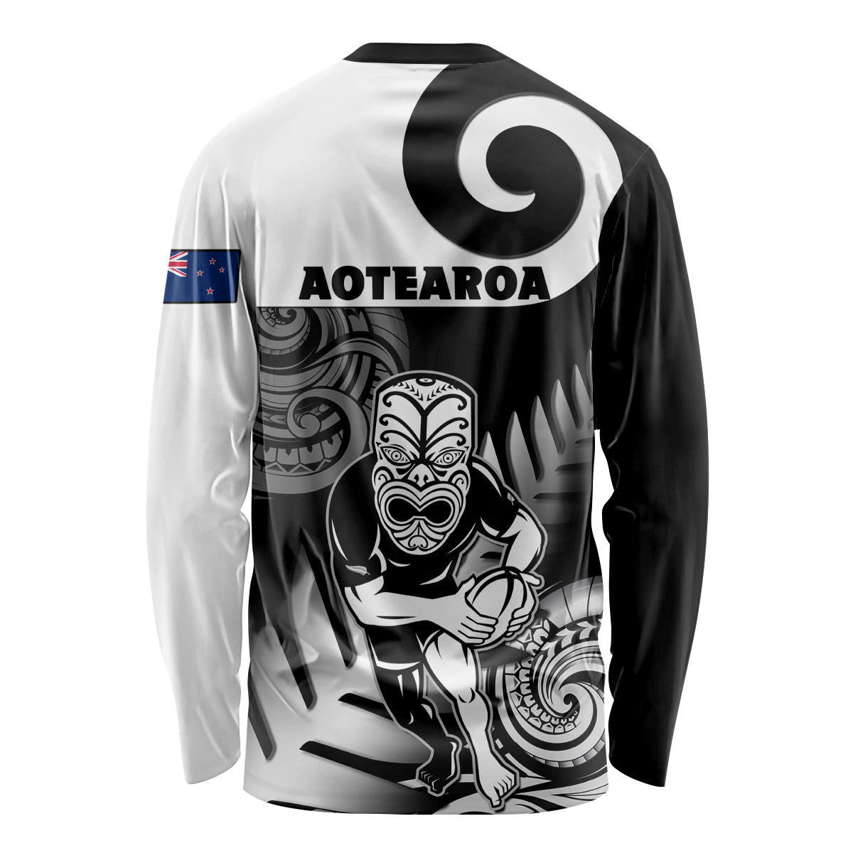 New Zealand Silver Fern Rugby Long Sleeve Shirt Go Champions NZ All Black Maori Koru - Vibe Hoodie Shop