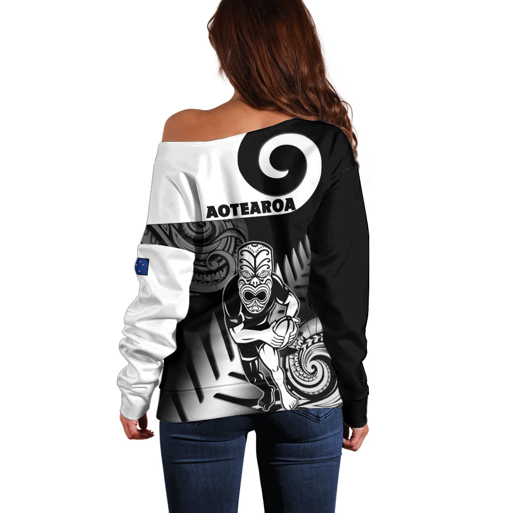 New Zealand Silver Fern Rugby Off Shoulder Sweater Go Champions NZ All Black Maori Koru - Vibe Hoodie Shop
