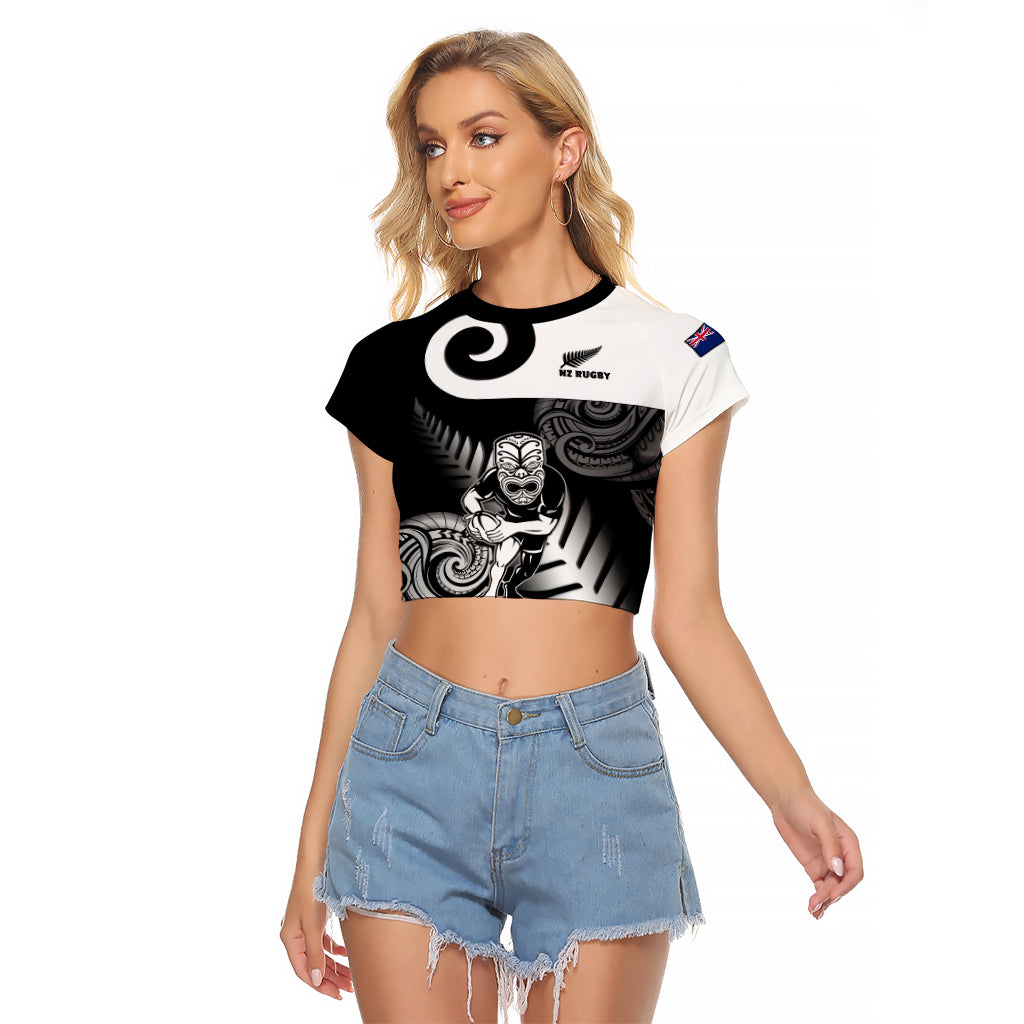 New Zealand Silver Fern Rugby Raglan Cropped T Shirt Go Champions NZ All Black Maori Koru - Vibe Hoodie Shop