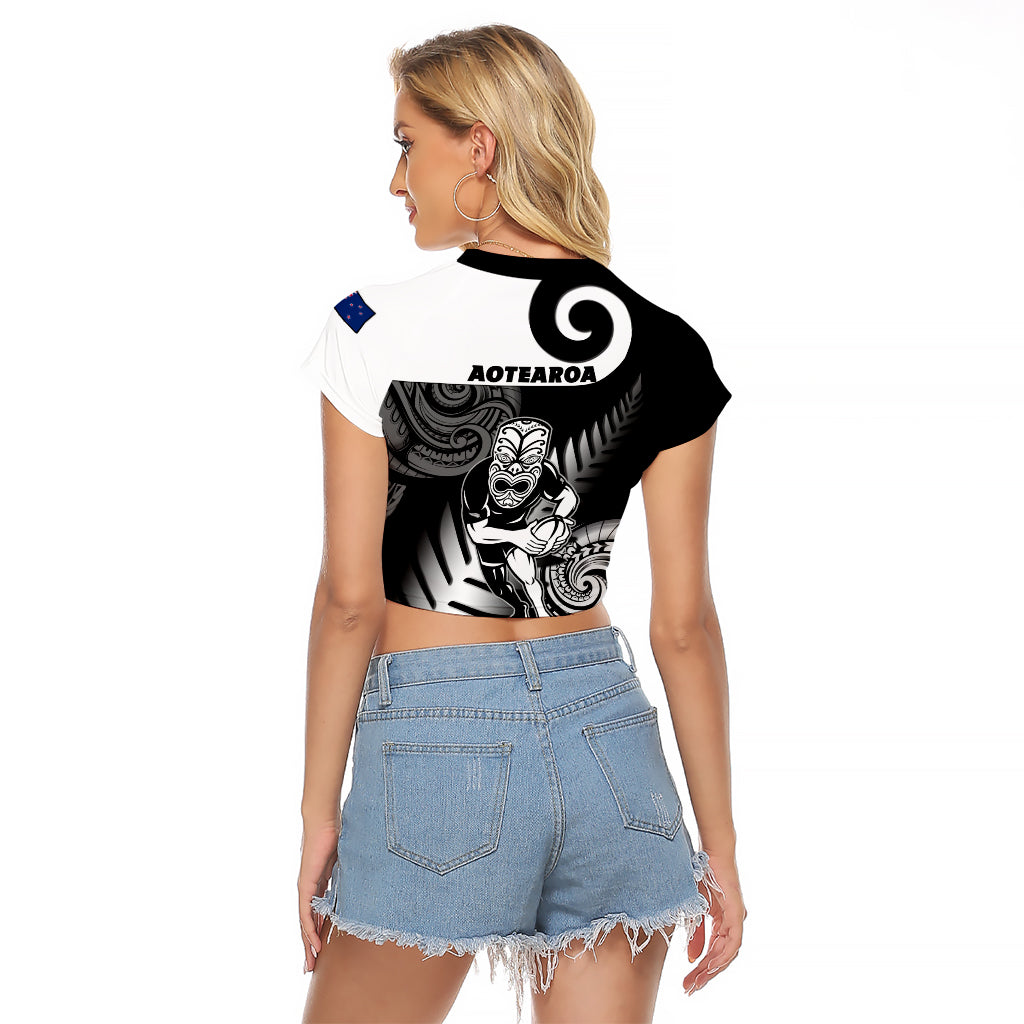 New Zealand Silver Fern Rugby Raglan Cropped T Shirt Go Champions NZ All Black Maori Koru - Vibe Hoodie Shop