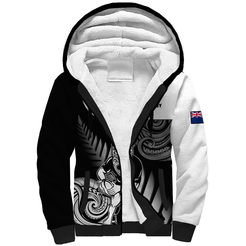 New Zealand Silver Fern Rugby Sherpa Hoodie Go Champions NZ All Black Maori Koru - Vibe Hoodie Shop