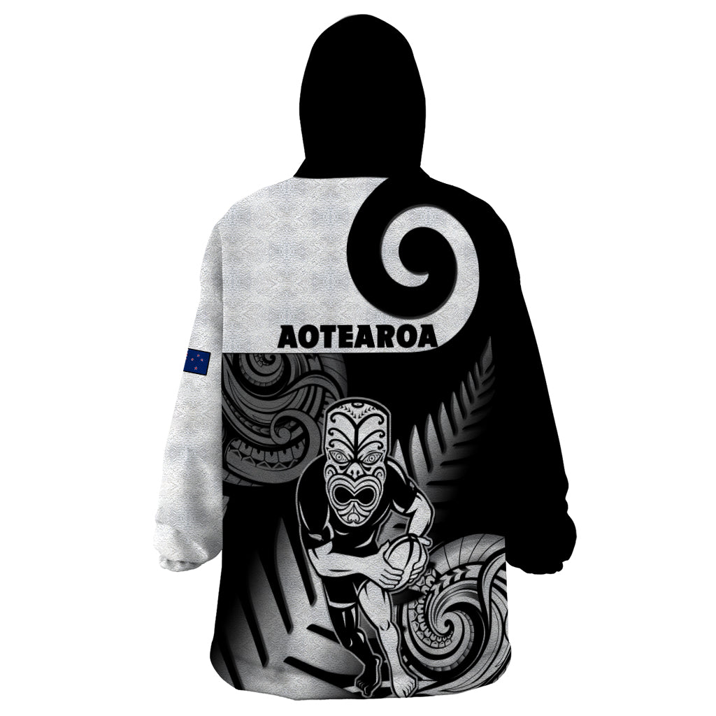 New Zealand Silver Fern Rugby Wearable Blanket Hoodie Go Champions NZ All Black Maori Koru - Vibe Hoodie Shop