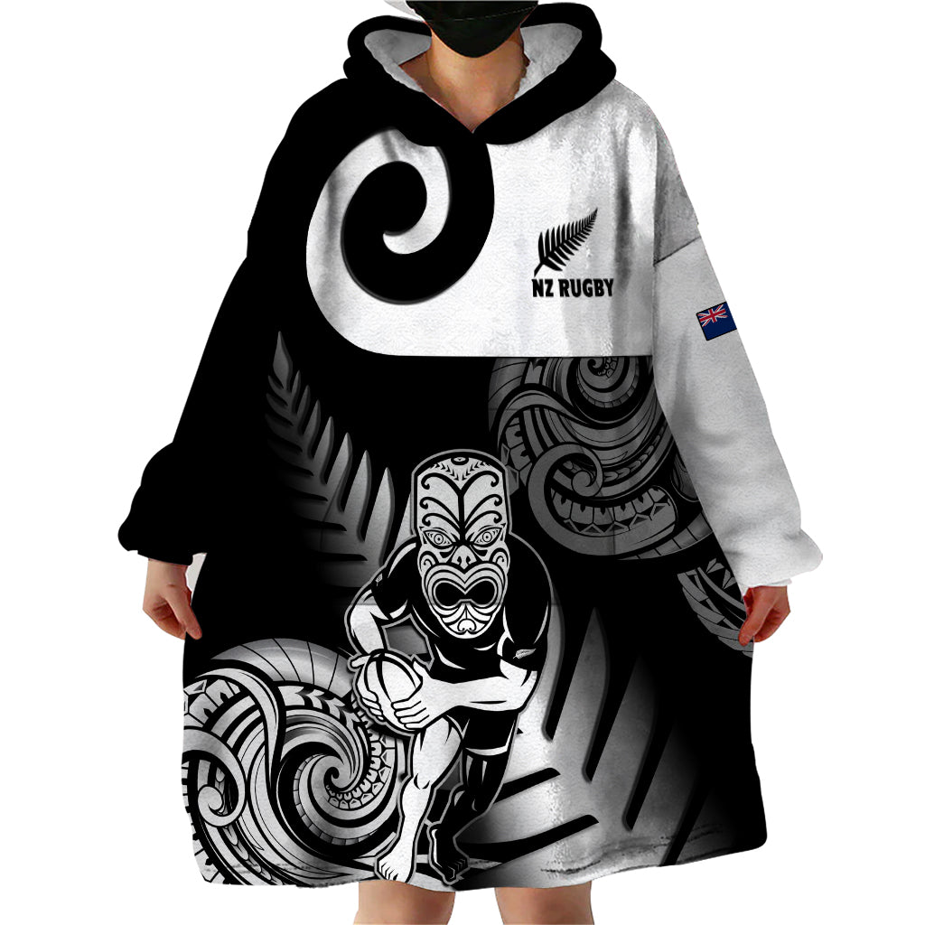 New Zealand Silver Fern Rugby Wearable Blanket Hoodie Go Champions NZ All Black Maori Koru - Vibe Hoodie Shop