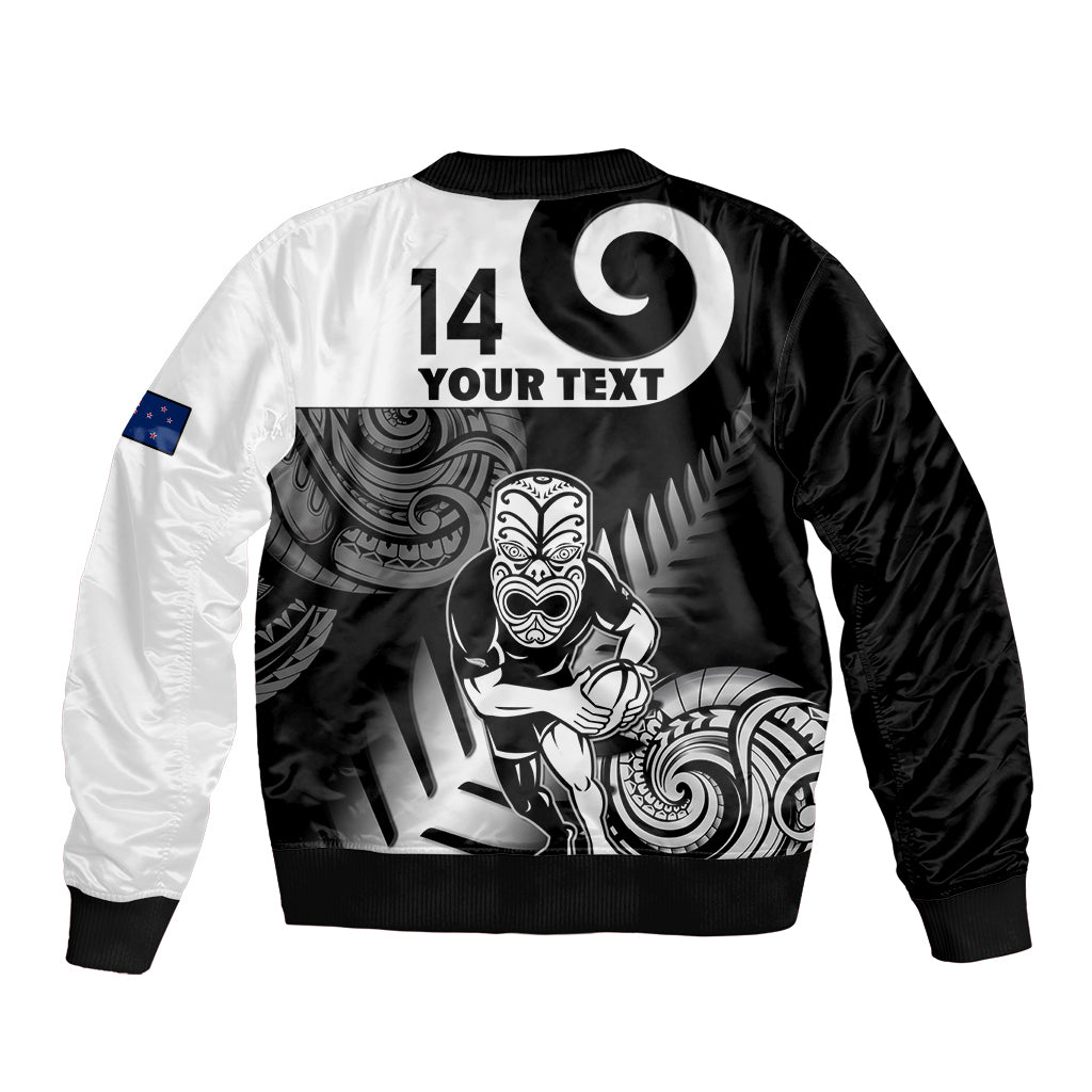 Custom New Zealand Silver Fern Rugby Bomber Jacket Go Champions NZ All Black Maori Koru - Vibe Hoodie Shop