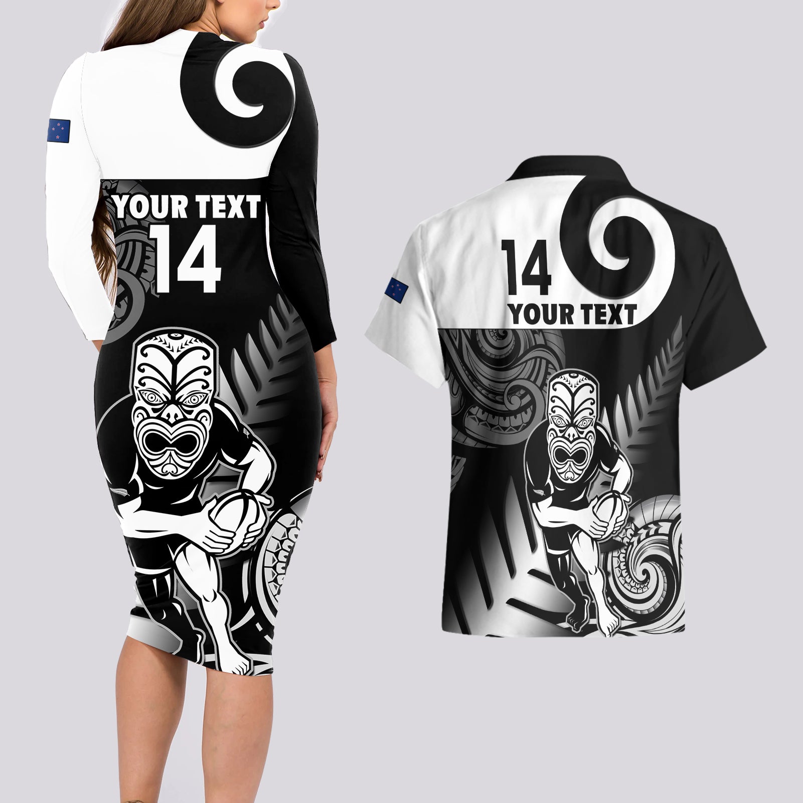 custom-new-zealand-silver-fern-rugby-couples-matching-long-sleeve-bodycon-dress-and-hawaiian-shirt-go-champions-nz-all-black-maori-koru