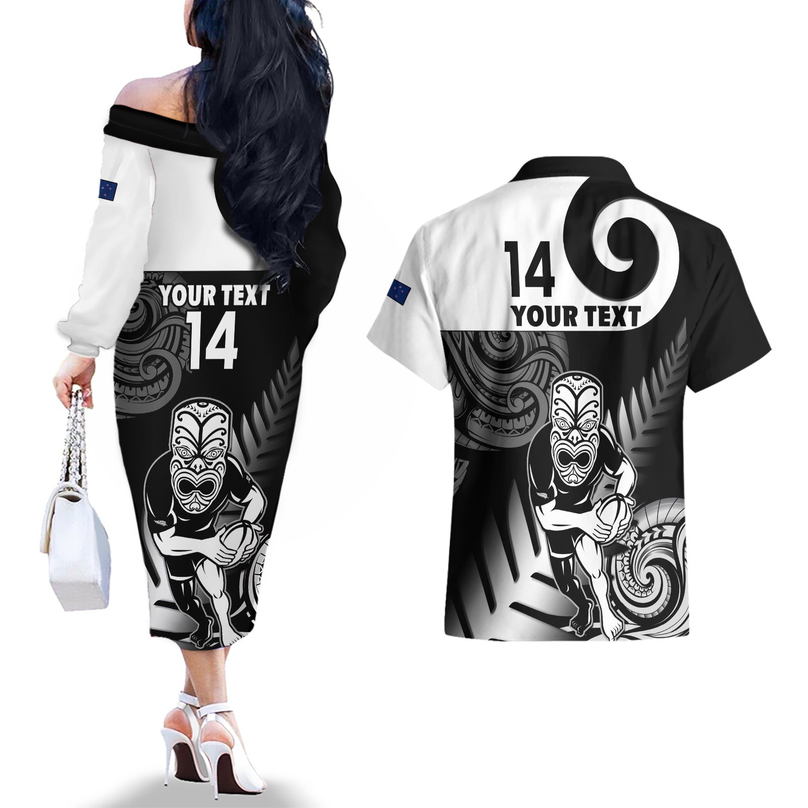 custom-new-zealand-silver-fern-rugby-couples-matching-off-the-shoulder-long-sleeve-dress-and-hawaiian-shirt-go-champions-nz-all-black-maori-koru