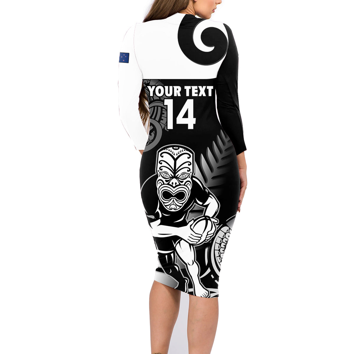 custom-new-zealand-silver-fern-rugby-family-matching-long-sleeve-bodycon-dress-and-hawaiian-shirt-go-champions-nz-all-black-maori-koru