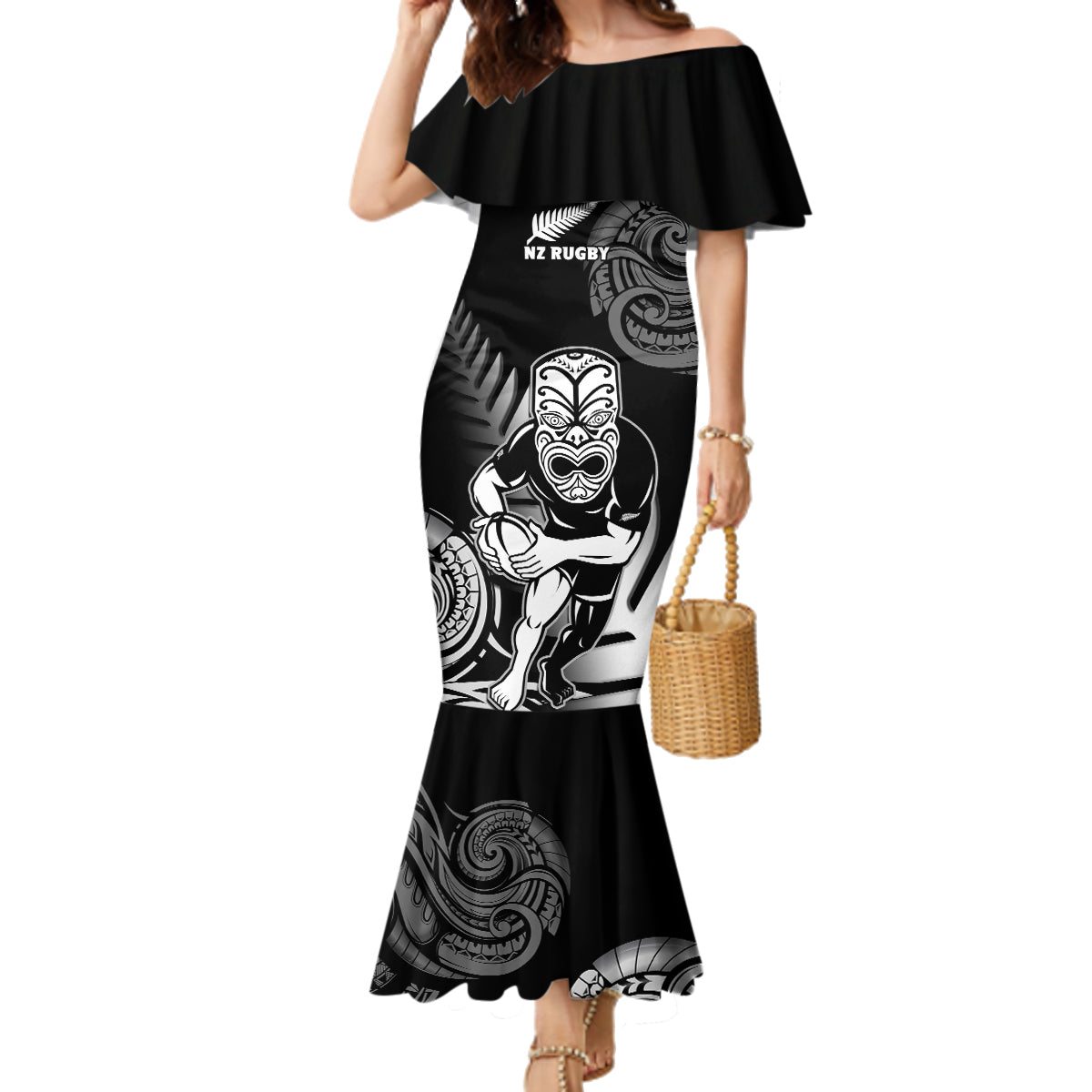 custom-new-zealand-silver-fern-rugby-family-matching-mermaid-dress-and-hawaiian-shirt-go-champions-nz-all-black-maori-koru