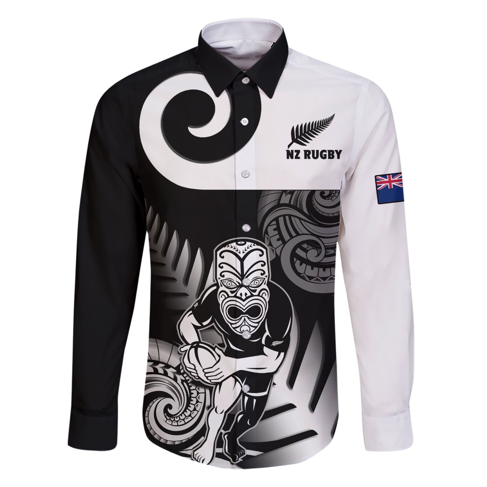 custom-new-zealand-silver-fern-rugby-family-matching-short-sleeve-bodycon-dress-and-hawaiian-shirt-go-champions-nz-all-black-maori-koru