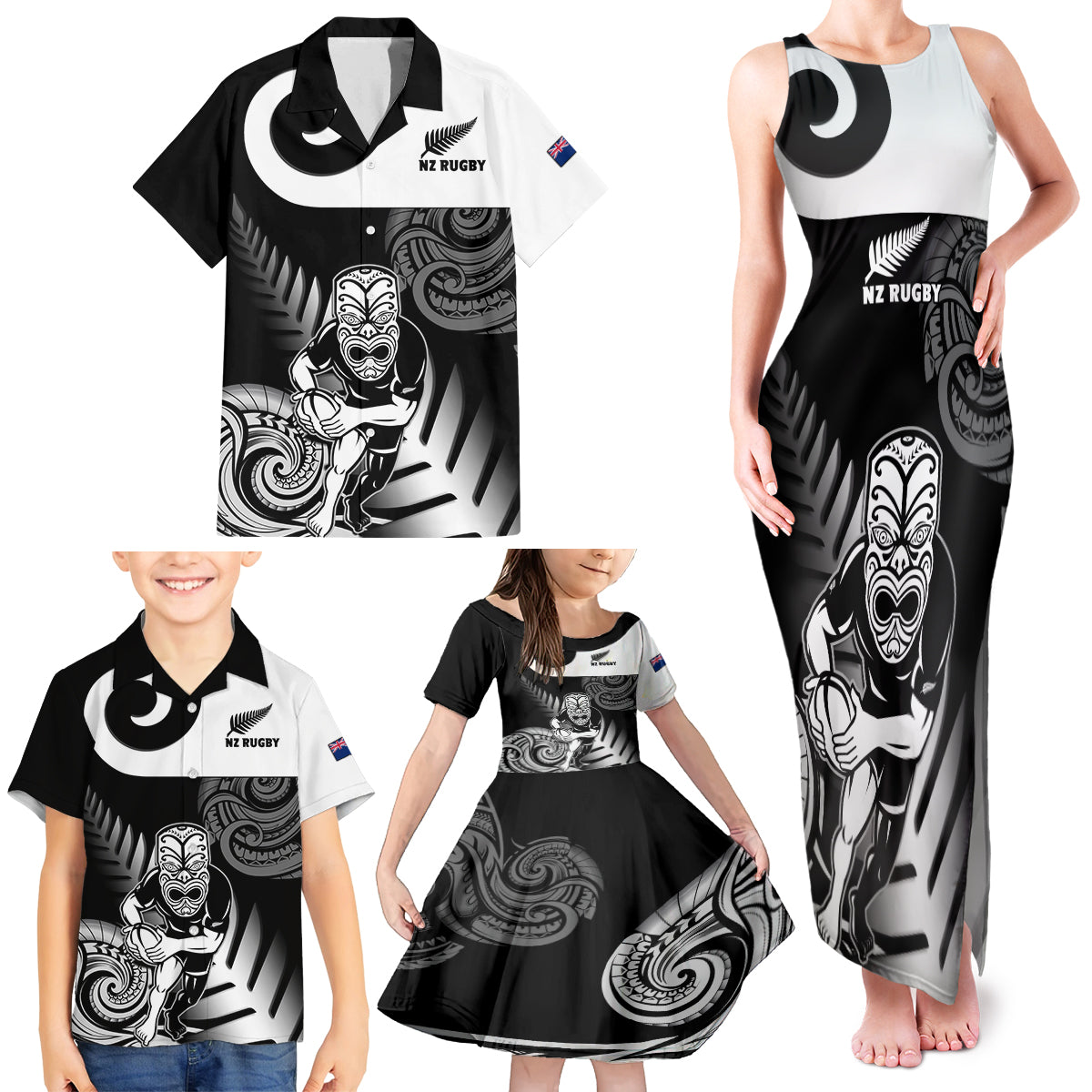 custom-new-zealand-silver-fern-rugby-family-matching-tank-maxi-dress-and-hawaiian-shirt-go-champions-nz-all-black-maori-koru