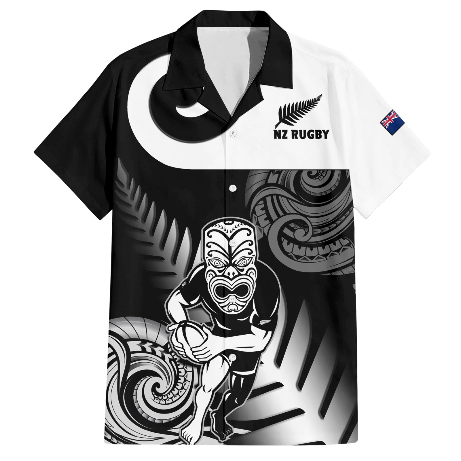 Custom New Zealand Silver Fern Rugby Hawaiian Shirt Go Champions NZ All Black Maori Koru - Vibe Hoodie Shop