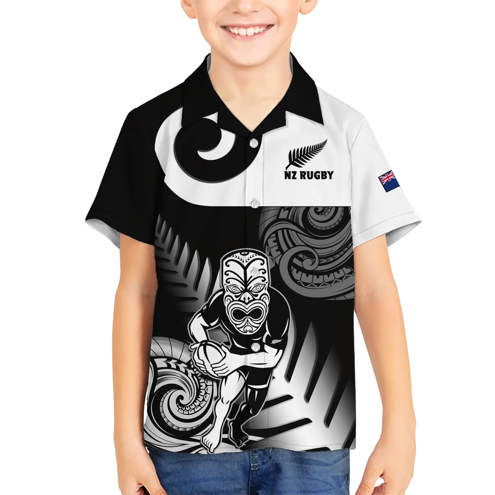 Custom New Zealand Silver Fern Rugby Hawaiian Shirt Go Champions NZ All Black Maori Koru - Vibe Hoodie Shop