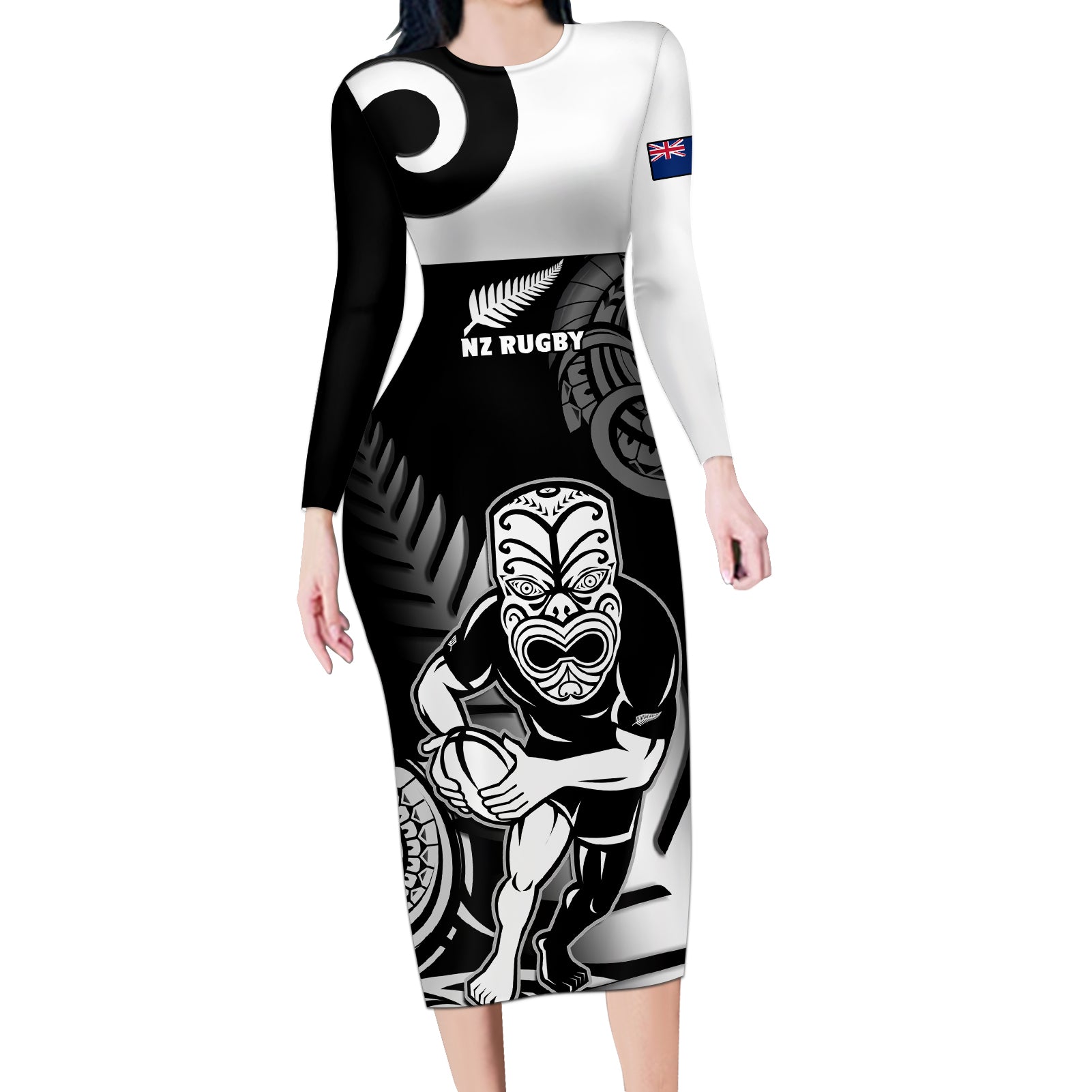 custom-new-zealand-silver-fern-rugby-long-sleeve-bodycon-dress-go-champions-nz-all-black-maori-koru