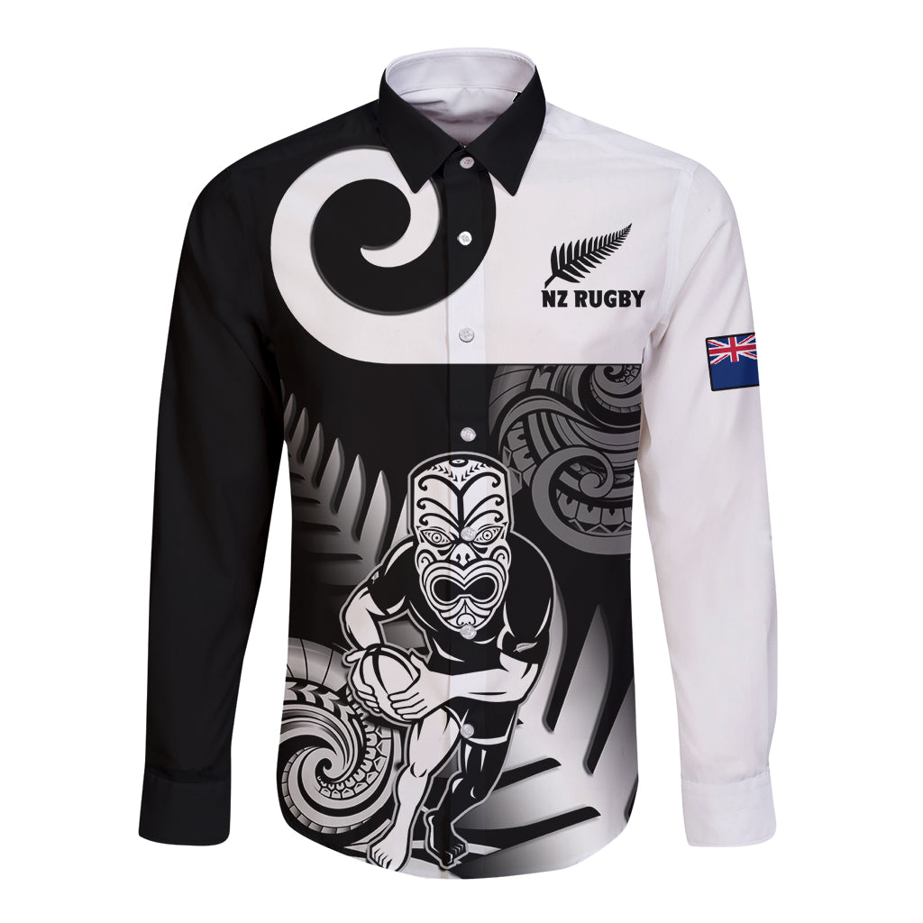 Custom New Zealand Silver Fern Rugby Long Sleeve Button Shirt Go Champions NZ All Black Maori Koru - Vibe Hoodie Shop