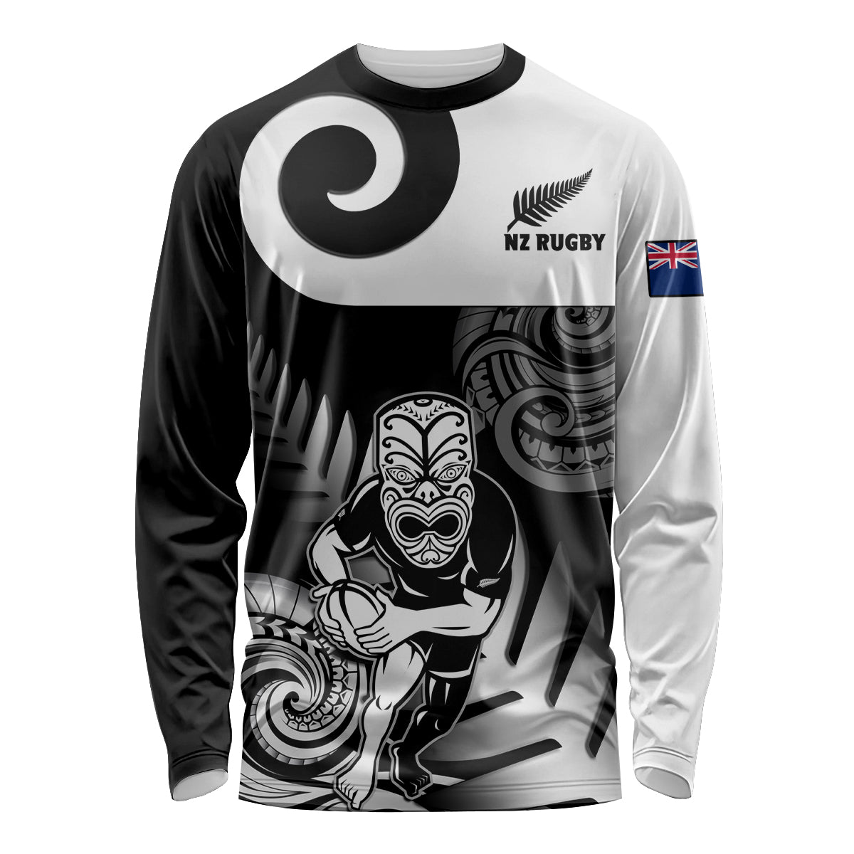 Custom New Zealand Silver Fern Rugby Long Sleeve Shirt Go Champions NZ All Black Maori Koru - Vibe Hoodie Shop