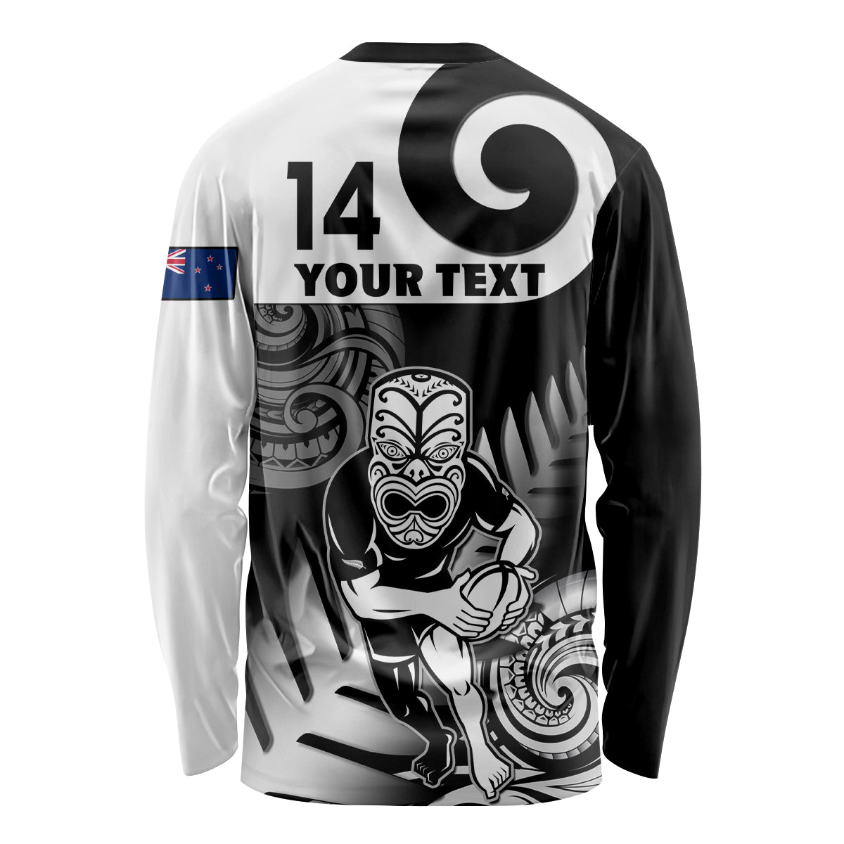 Custom New Zealand Silver Fern Rugby Long Sleeve Shirt Go Champions NZ All Black Maori Koru - Vibe Hoodie Shop