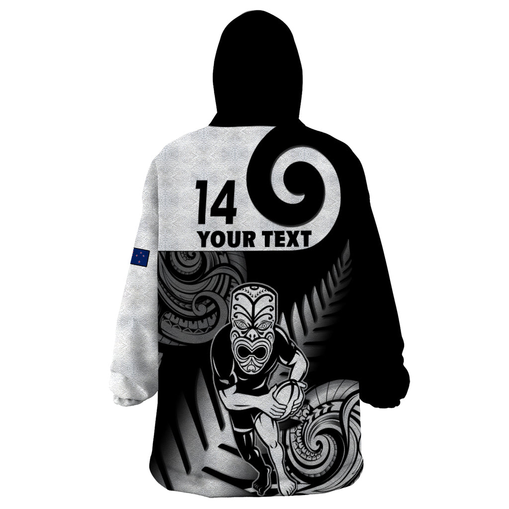 Custom New Zealand Silver Fern Rugby Wearable Blanket Hoodie Go Champions NZ All Black Maori Koru - Vibe Hoodie Shop