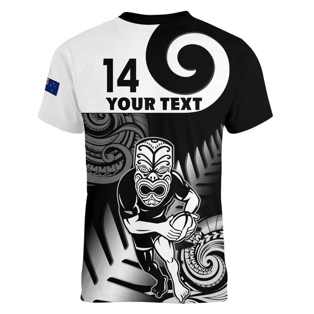 Custom New Zealand Silver Fern Rugby Women V Neck T Shirt Go Champions NZ All Black Maori Koru - Vibe Hoodie Shop