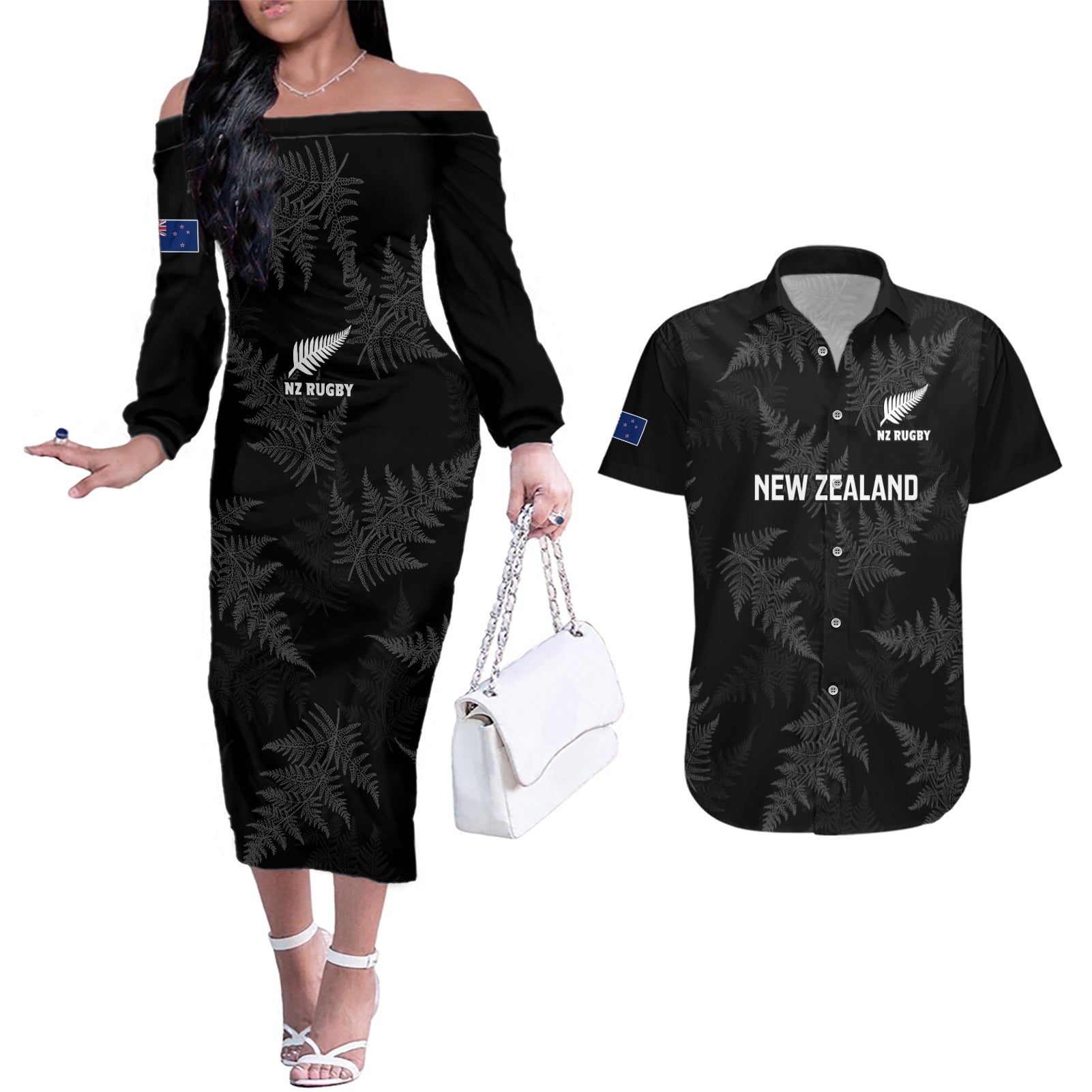 new-zealand-silver-fern-rugby-couples-matching-off-the-shoulder-long-sleeve-dress-and-hawaiian-shirt-2023-go-aotearoa-champions-world-cup