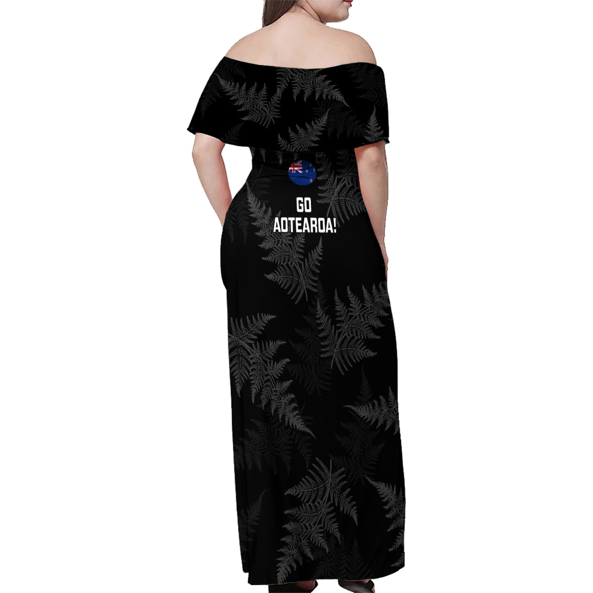 new-zealand-silver-fern-rugby-family-matching-off-shoulder-maxi-dress-and-hawaiian-shirt-2023-go-aotearoa-champions-world-cup