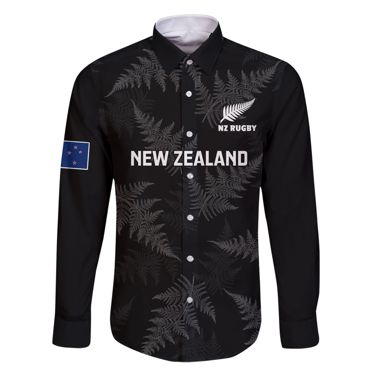 new-zealand-silver-fern-rugby-family-matching-off-shoulder-short-dress-and-hawaiian-shirt-2023-go-aotearoa-champions-world-cup