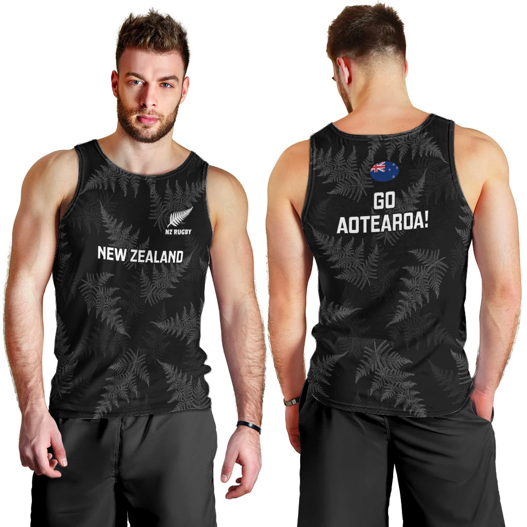 New Zealand Silver Fern Rugby Men Tank Top 2023 Go Aotearoa Champions World Cup - Vibe Hoodie Shop