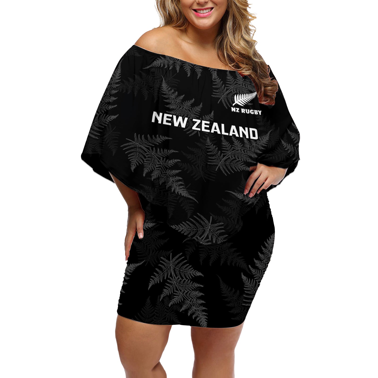 new-zealand-silver-fern-rugby-off-shoulder-short-dress-2023-go-aotearoa-champions-world-cup