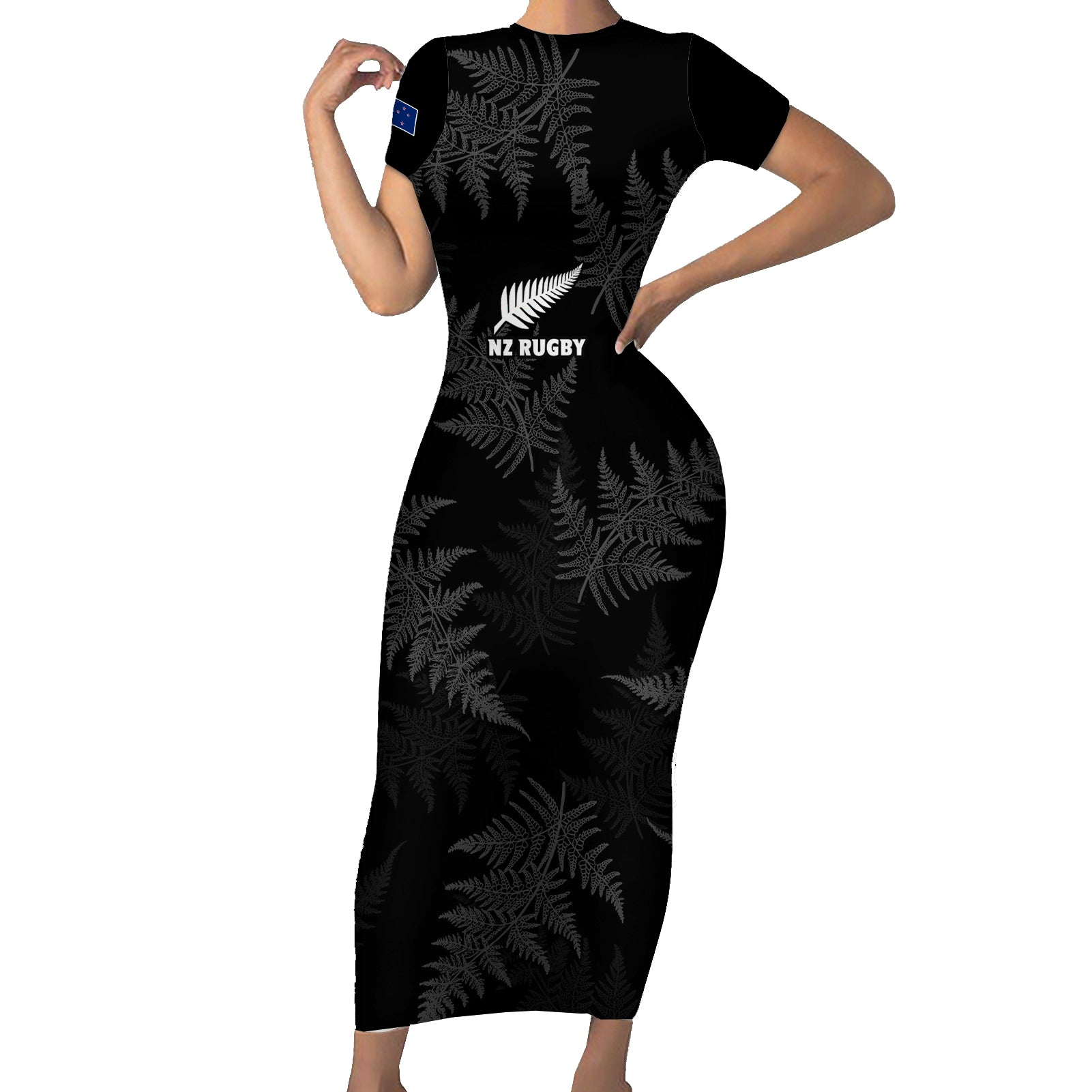 new-zealand-silver-fern-rugby-short-sleeve-bodycon-dress-2023-go-aotearoa-champions-world-cup