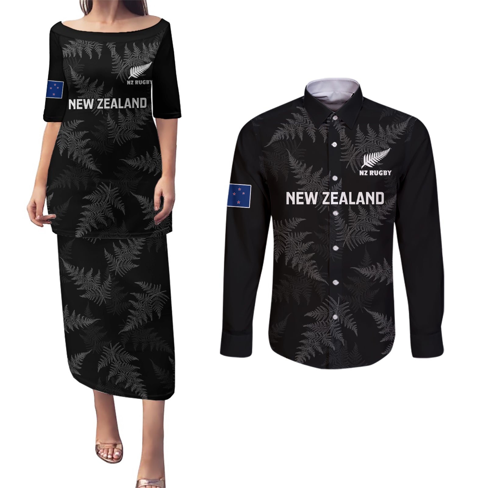 custom-new-zealand-silver-fern-rugby-couples-matching-puletasi-dress-and-long-sleeve-button-shirts-2023-go-aotearoa-champions-world-cup