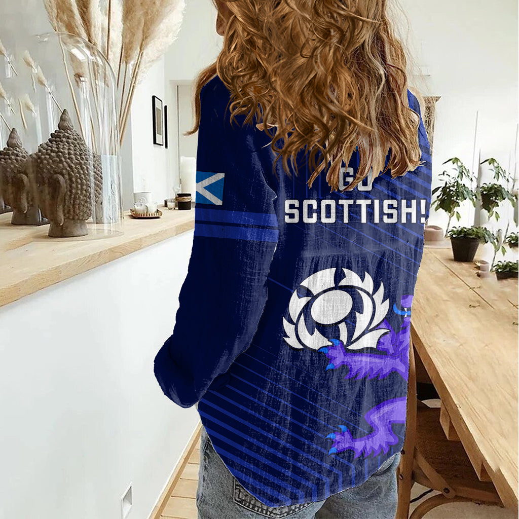 Scotland Rugby Women Casual Shirt 2023 Go Scottish - Vibe Hoodie Shop