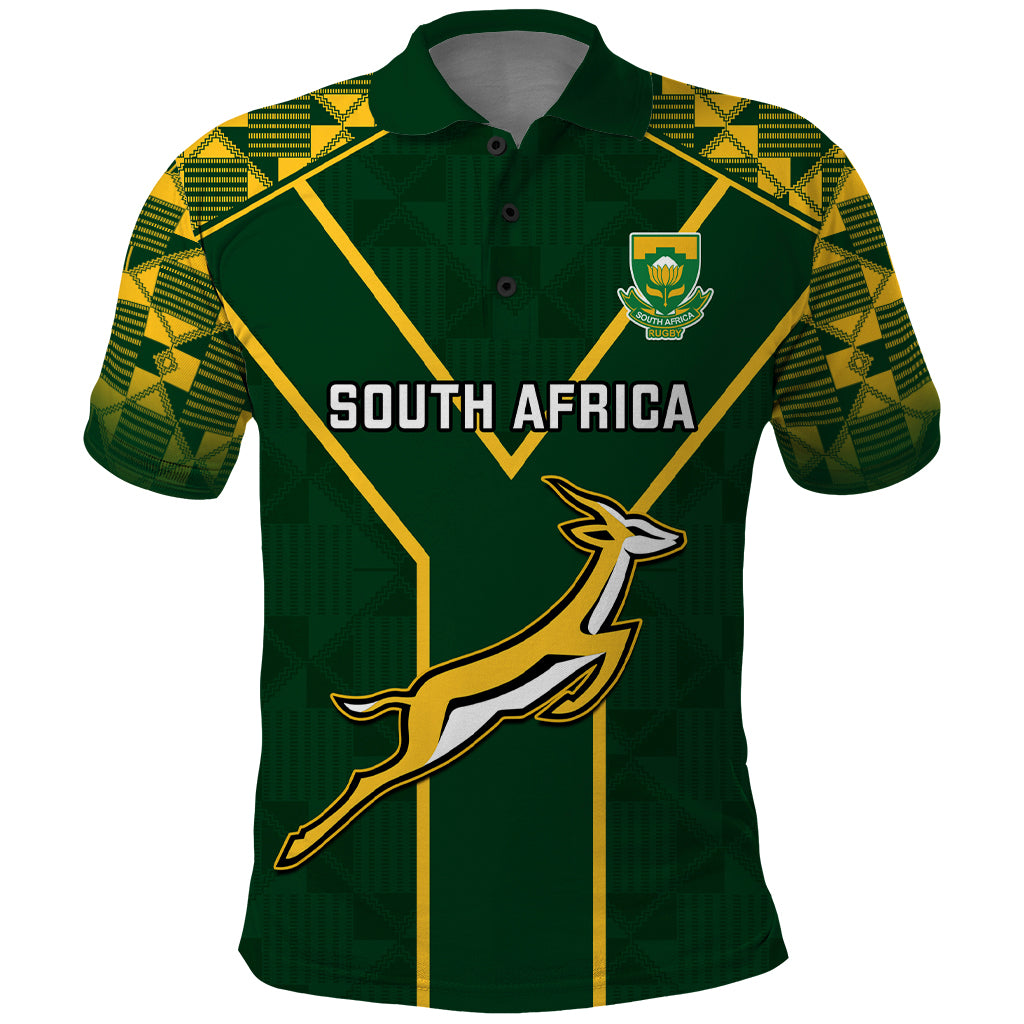 Custom South Africa Rugby Polo Shirt 2023 Go Springboks World Cup - Vibe Hoodie Shop