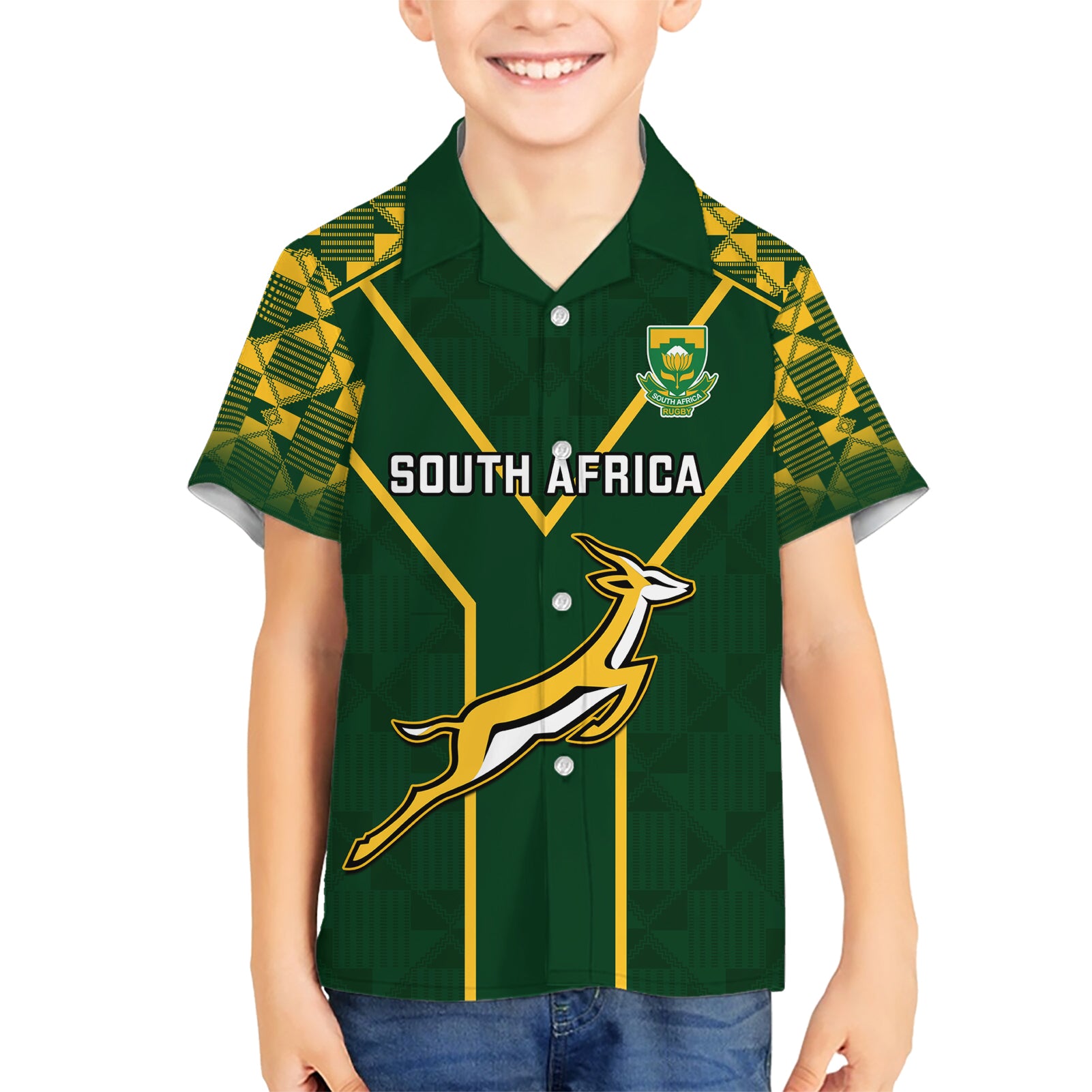 Custom South Africa Rugby Hawaiian Shirt 2023 Go Champions World Cup Springboks - Vibe Hoodie Shop