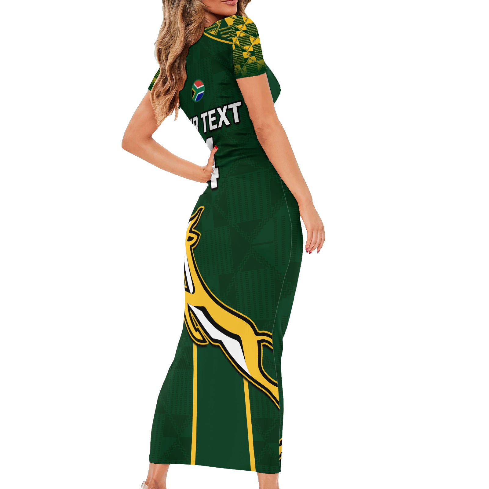 custom-south-africa-rugby-short-sleeve-bodycon-dress-2023-go-champions-world-cup-springboks