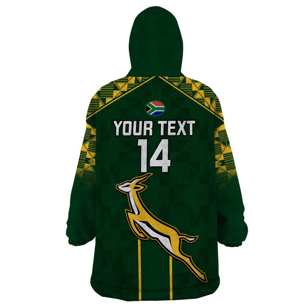 Custom South Africa Rugby Wearable Blanket Hoodie 2023 Go Champions World Cup Springboks - Vibe Hoodie Shop