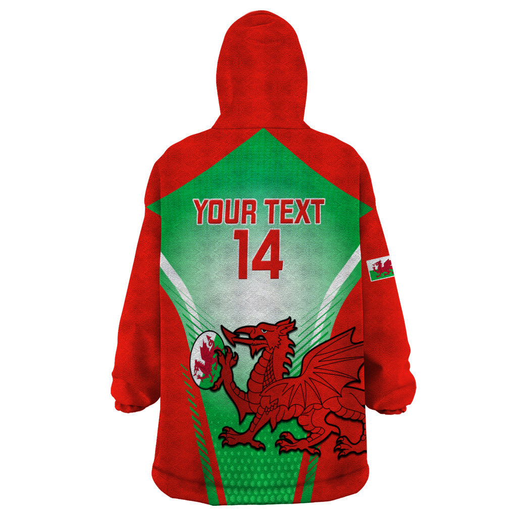 Custom Wales Rugby Wearable Blanket Hoodie 2023 Come On Cymru Champions World Cup - Vibe Hoodie Shop