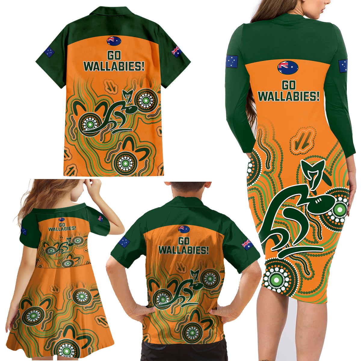 australia-rugby-family-matching-long-sleeve-bodycon-dress-and-hawaiian-shirt-wallabies-2023-indigenous-art