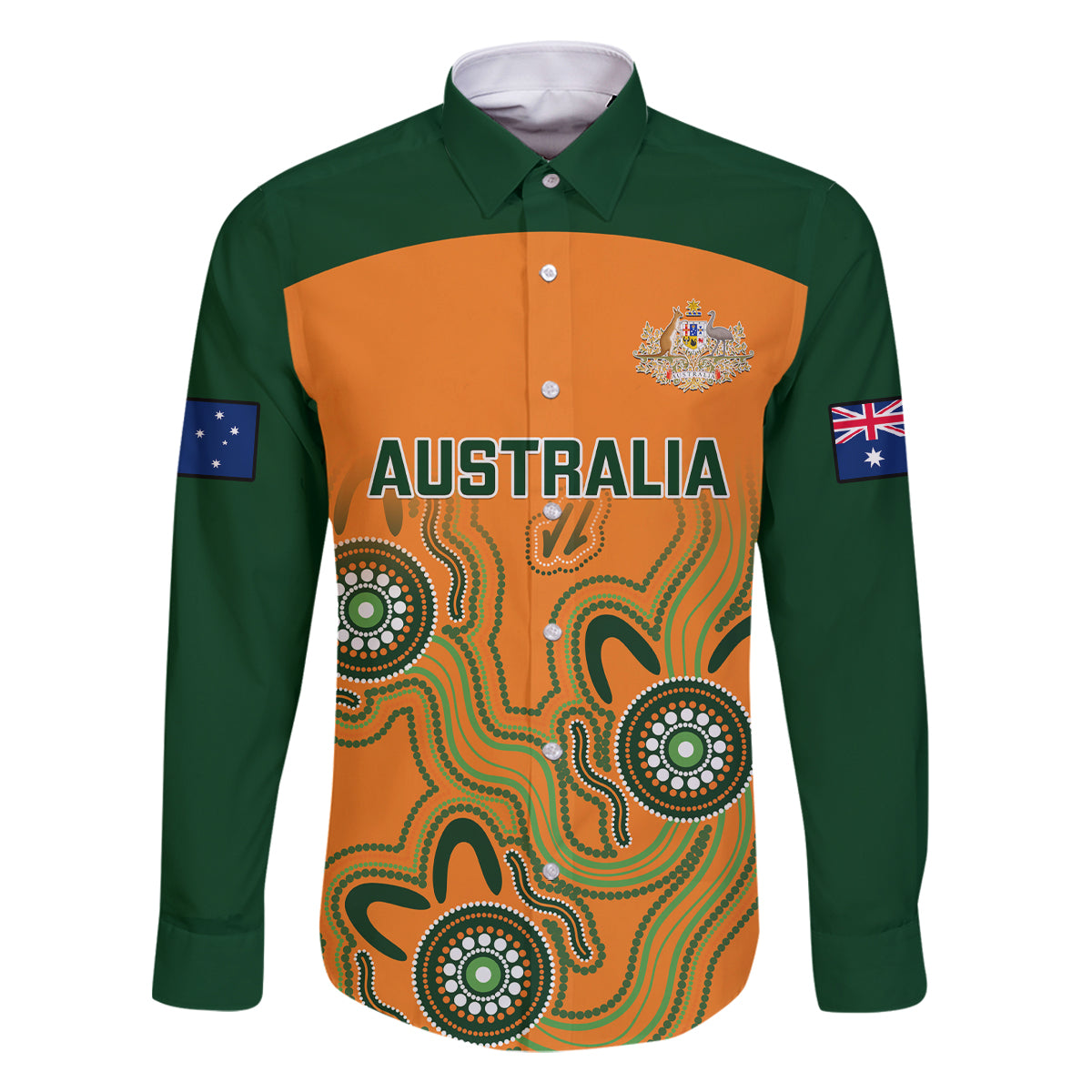 australia-rugby-family-matching-long-sleeve-bodycon-dress-and-hawaiian-shirt-wallabies-2023-indigenous-art