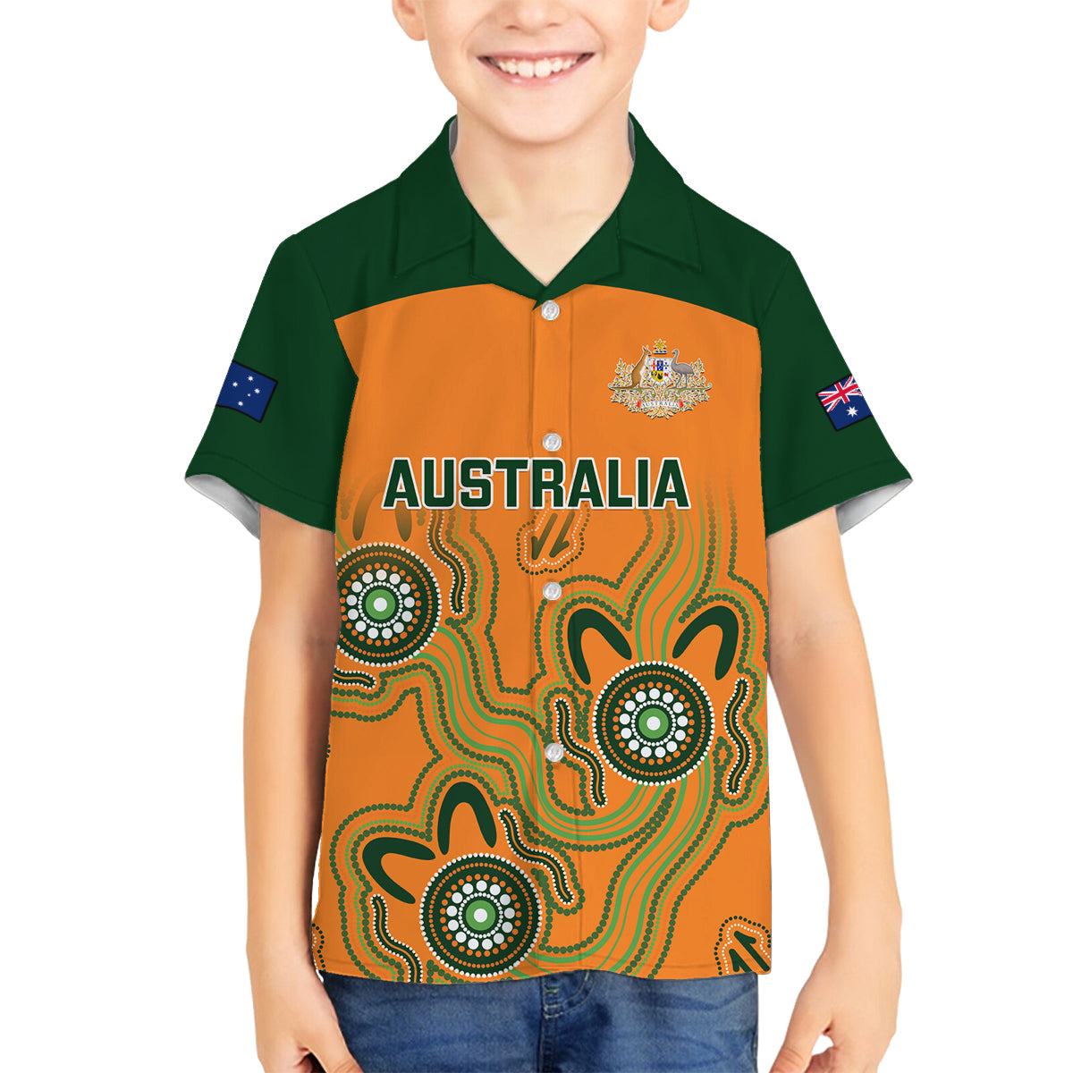 australia-rugby-family-matching-long-sleeve-bodycon-dress-and-hawaiian-shirt-wallabies-2023-indigenous-art