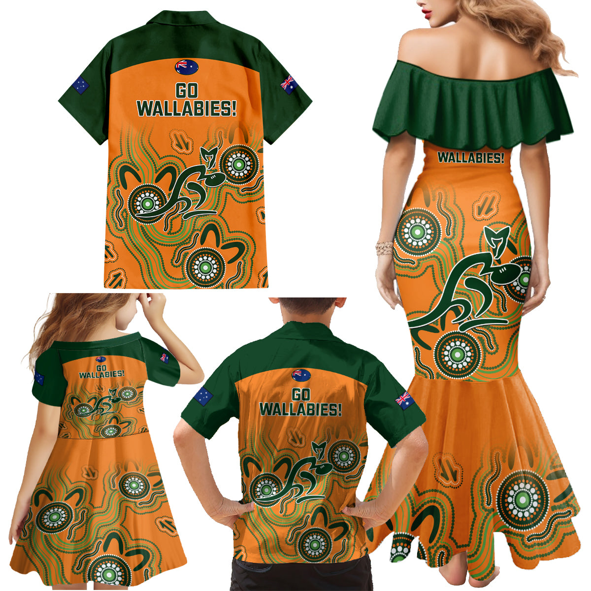 australia-rugby-family-matching-mermaid-dress-and-hawaiian-shirt-wallabies-2023-indigenous-art