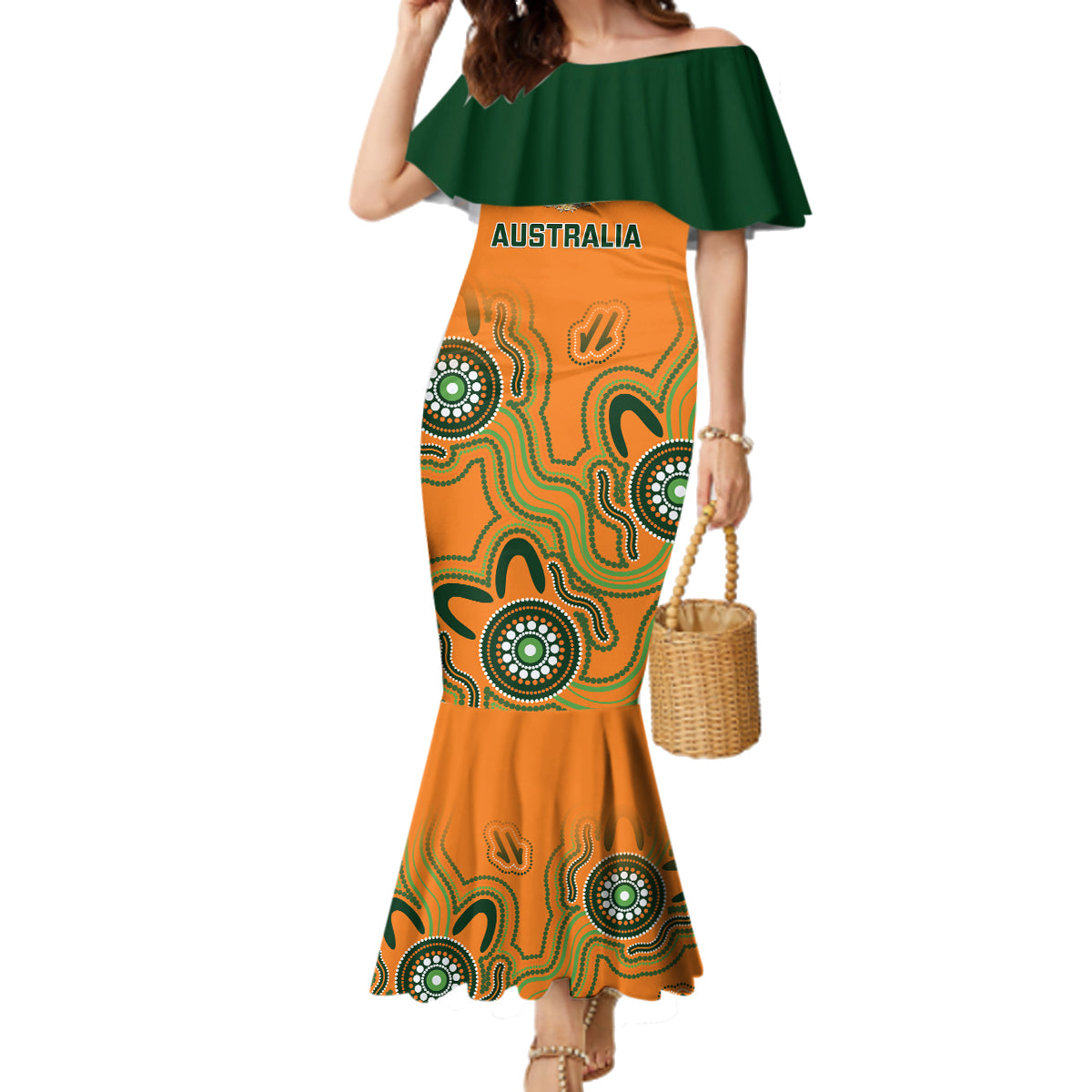 australia-rugby-family-matching-mermaid-dress-and-hawaiian-shirt-wallabies-2023-indigenous-art