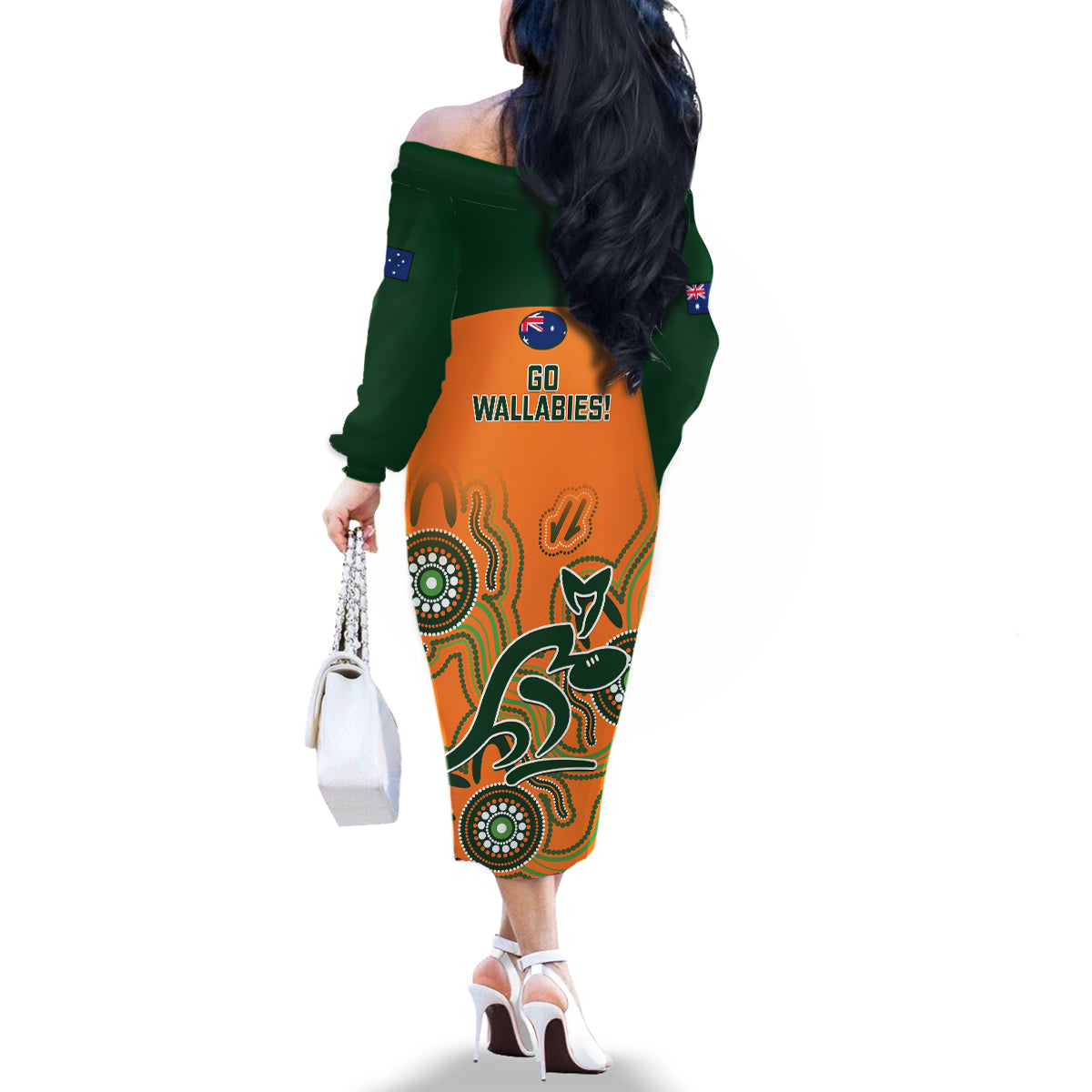 australia-rugby-family-matching-off-shoulder-long-sleeve-dress-and-hawaiian-shirt-wallabies-2023-indigenous-art