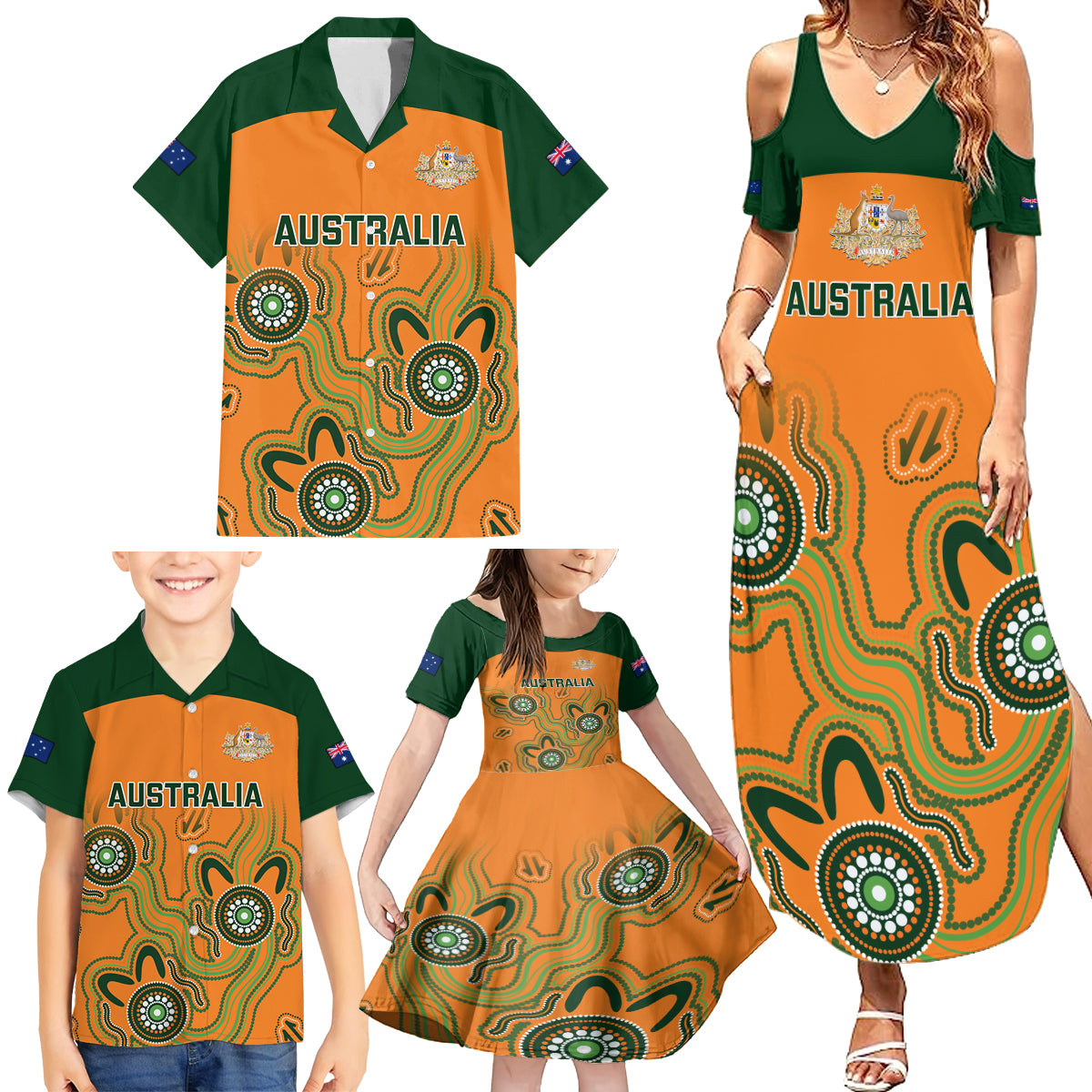 australia-rugby-family-matching-summer-maxi-dress-and-hawaiian-shirt-wallabies-2023-indigenous-art