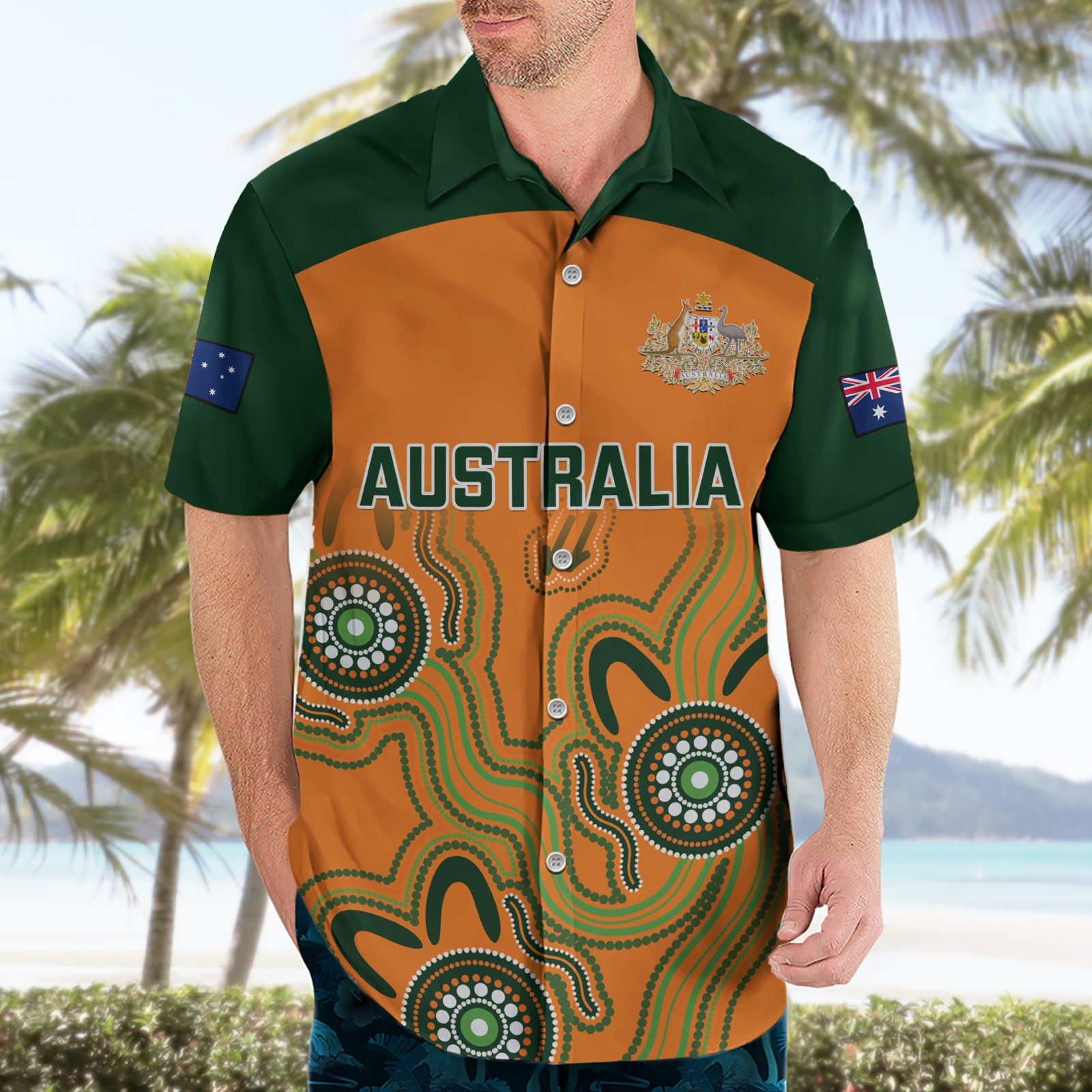 Australia Rugby Hawaiian Shirt Wallabies 2023 Indigenous Art - Vibe Hoodie Shop