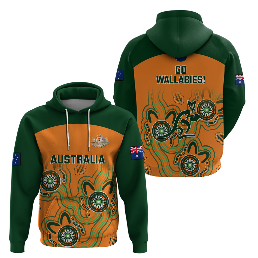 Australia Rugby Hoodie Wallabies 2023 Indigenous Art - Vibe Hoodie Shop