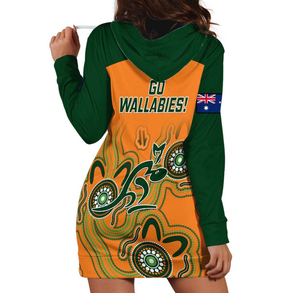 Australia Rugby Hoodie Dress Wallabies 2023 Indigenous Art - Vibe Hoodie Shop