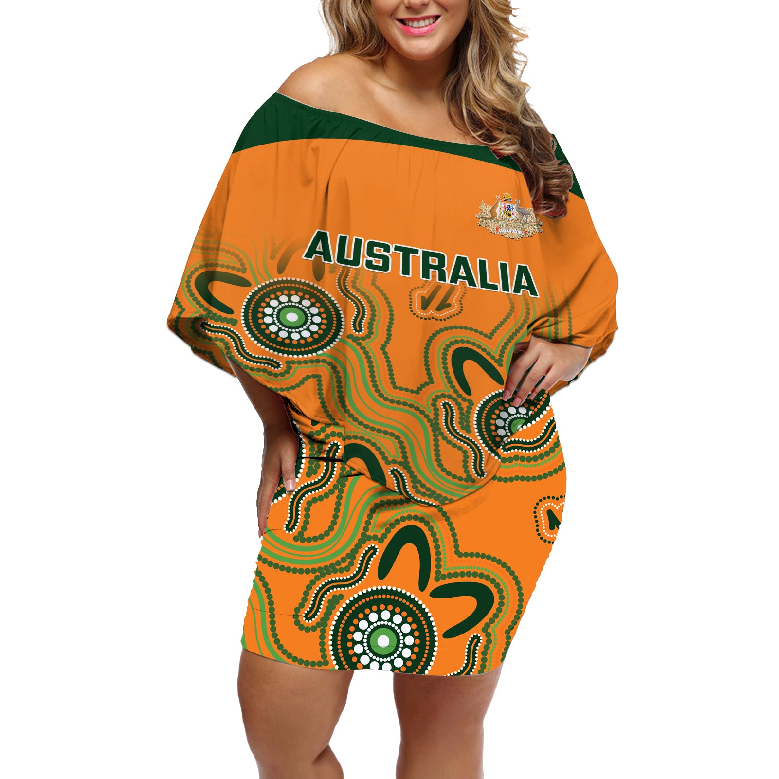 australia-rugby-off-shoulder-short-dress-wallabies-2023-indigenous-art